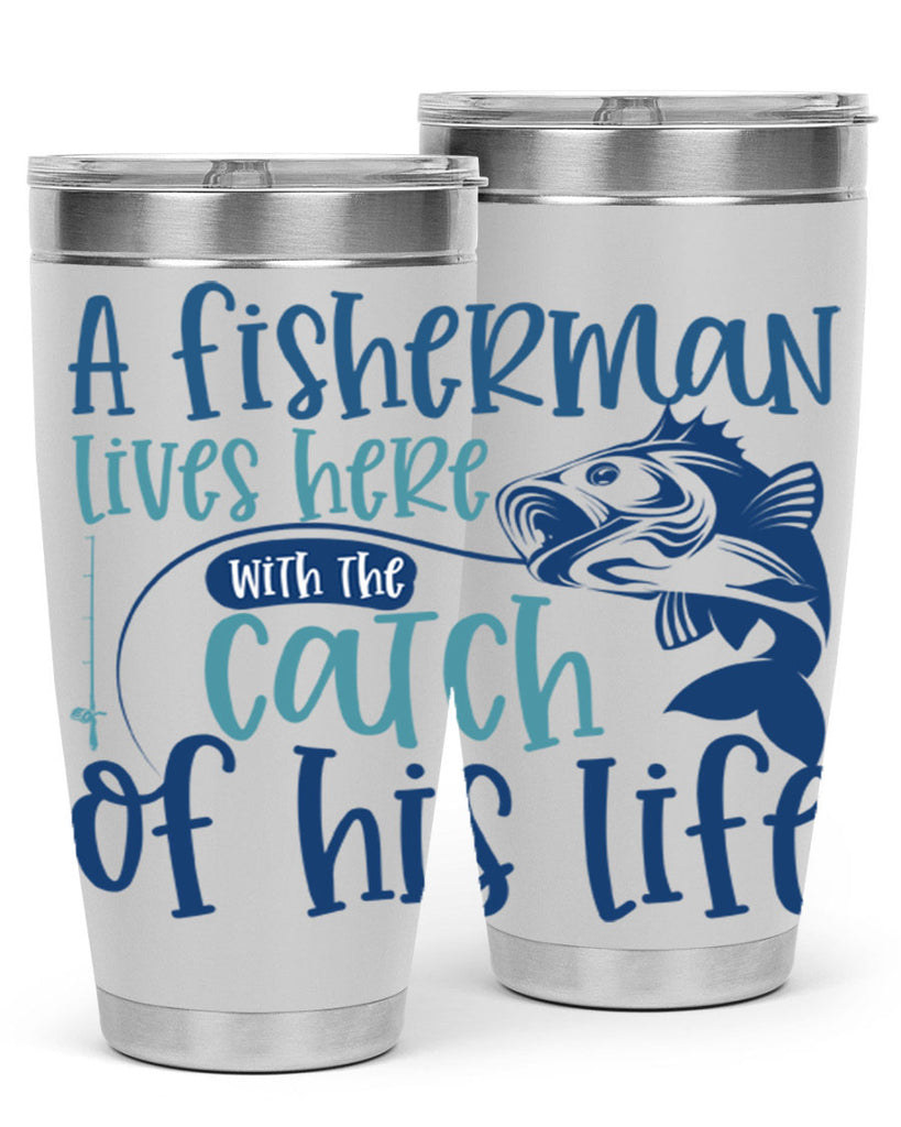 a fisherman lives here with the catch 228#- fishing- Tumbler