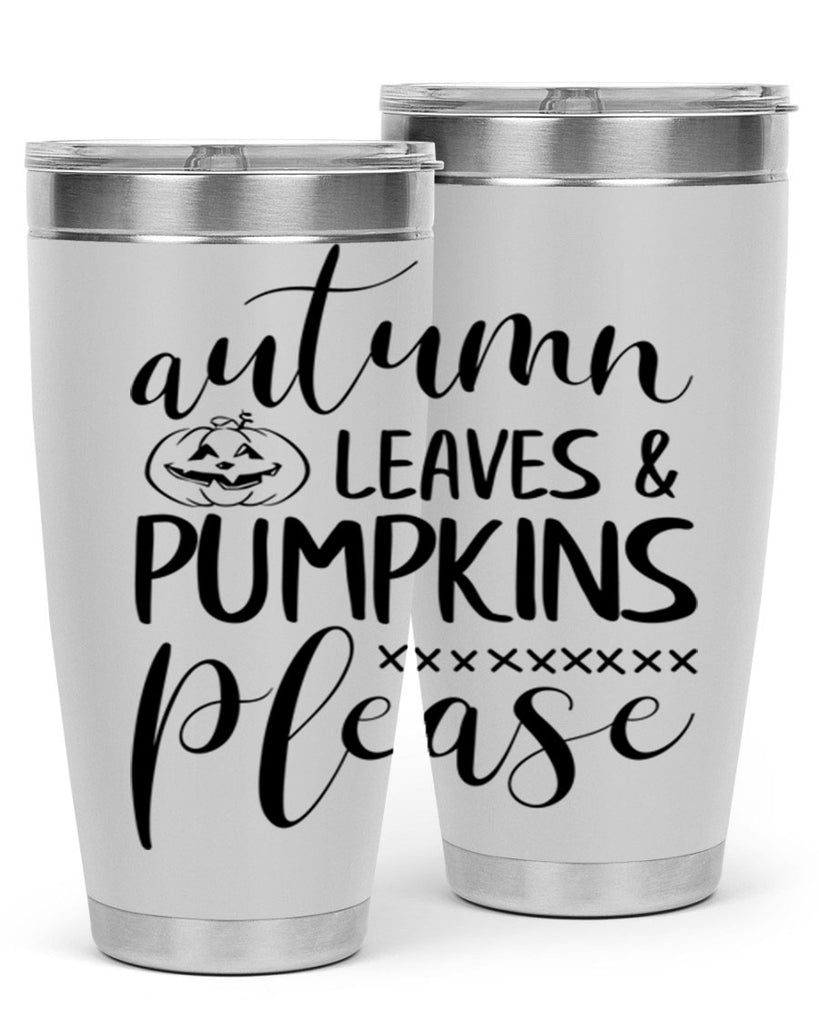 autumn leaves pumpkins please 24#- fall- Tumbler
