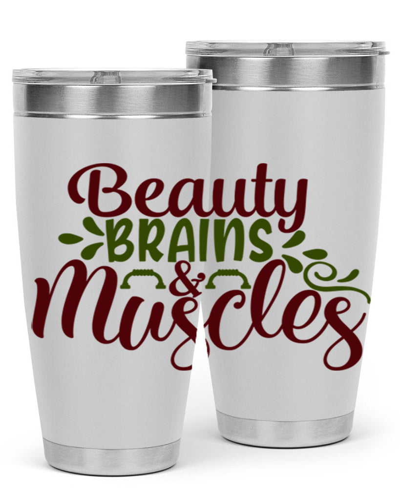 beauty brains muscles 52#- gym- Tumbler