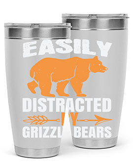 easily distracted by grizzly bears 1#- Bears- Tumbler