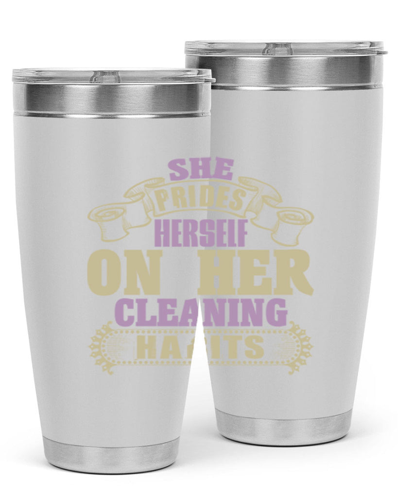 she prides hereself on her cleaning habits Style 14#- cleaner- tumbler