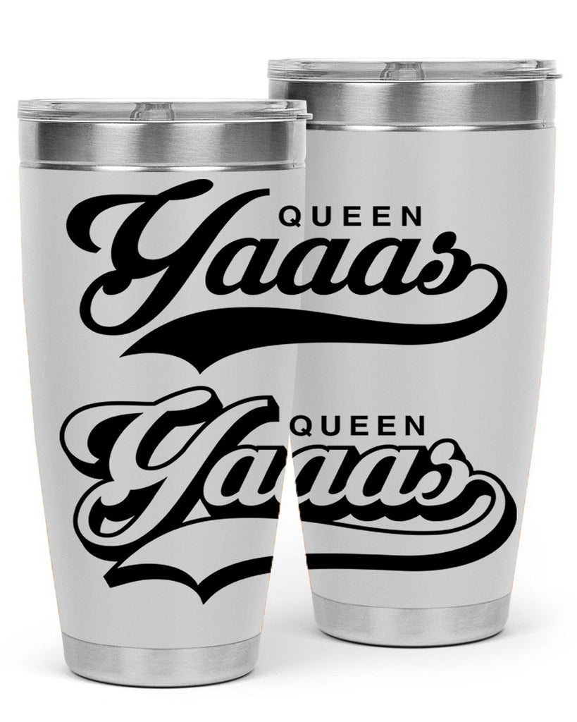 yaaas queen script 6#- black words phrases- Cotton Tank