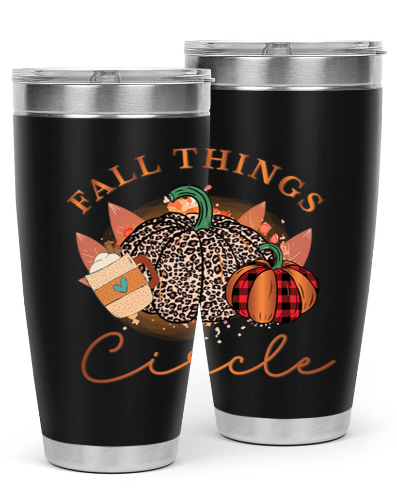 Fall Things Circle 133#- fall- Tumbler