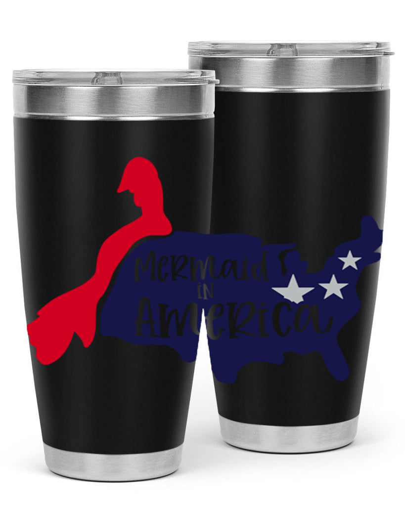 Mermaid In America Style 167#- Fourt Of July- Tumbler