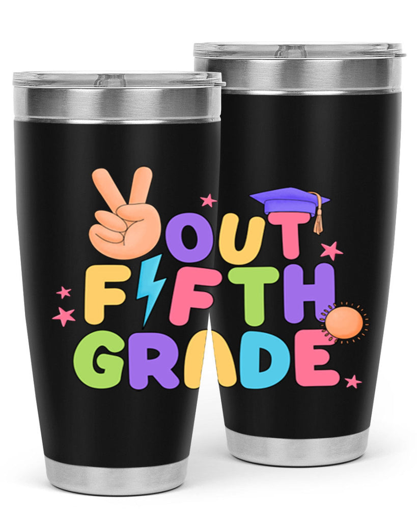 Peace Out 5th Grade Peace 20#- 5th grade- Tumbler