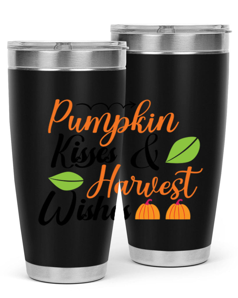Pumpkin Kisses Harvest Wishes 523#- fall- Tumbler