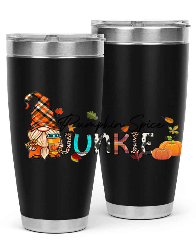 PumpkinSpiceJunkieFallGnome 567#- fall- Tumbler