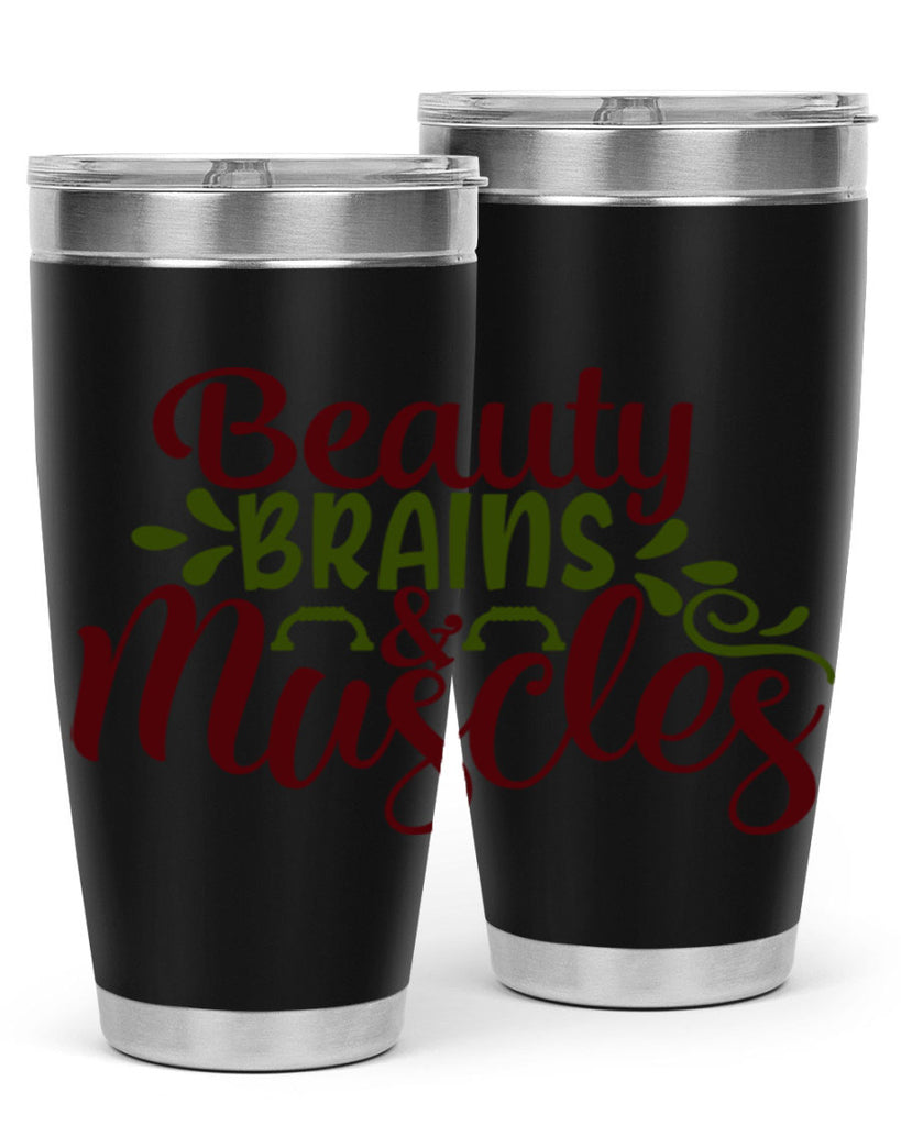 beauty brains muscles 52#- gym- Tumbler