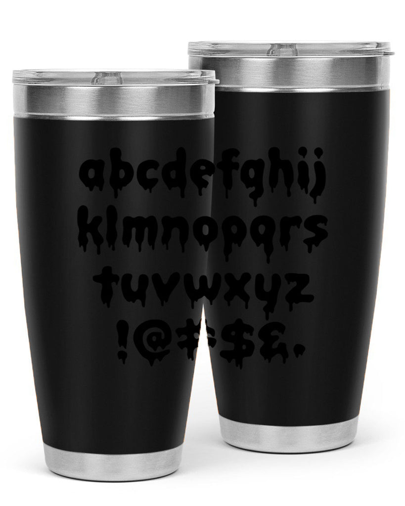 dripping lowercase 162#- black words phrases- Cotton Tank