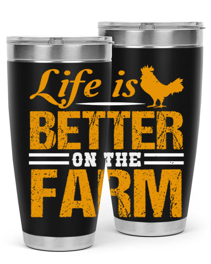 life is better on the farm 44#- farming and gardening- Tumbler