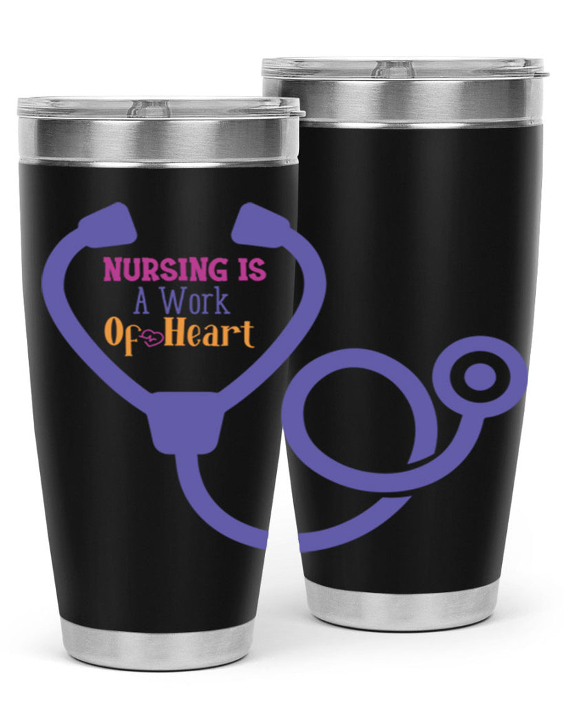 nursing is a work of heart Style 358#- nurse- tumbler