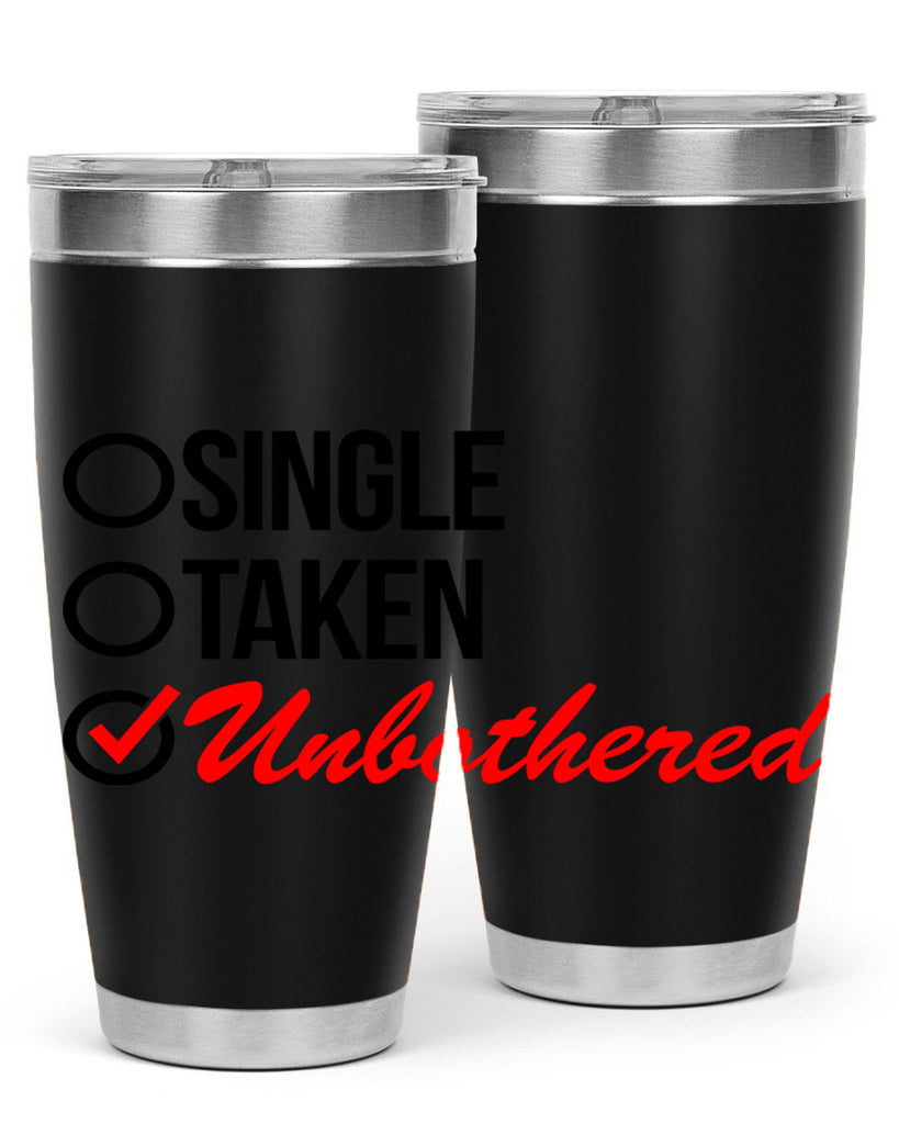 single taken unbothered 35#- black words phrases- Cotton Tank