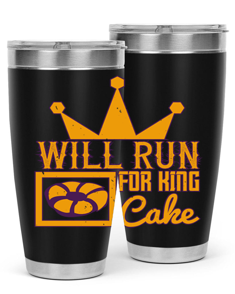 will run for king cake 28#- mardi gras- Tumbler