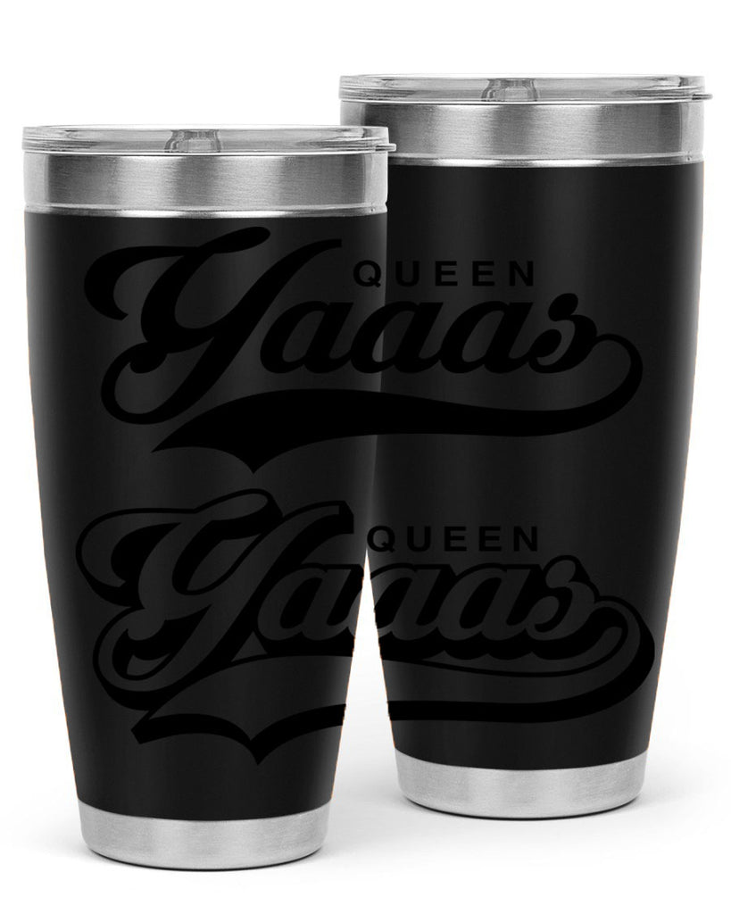 yaaas queen script 5#- black words phrases- Cotton Tank