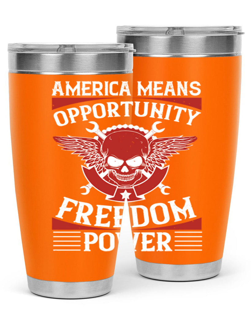 America means opportunity freedom power Style 85#- Fourt Of July- Tumbler
