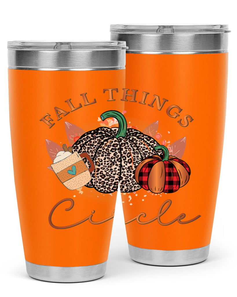 Fall Things Circle 133#- fall- Tumbler