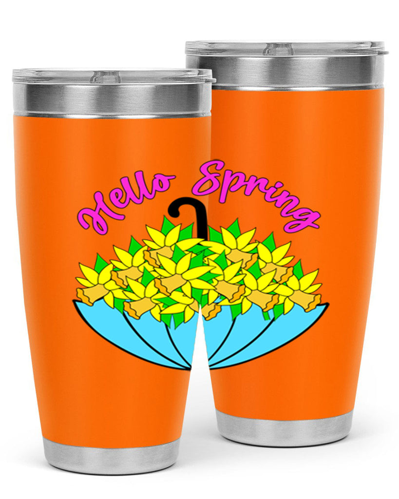 Hello Spring Umbrella Daffodils207#- spring- Tumbler