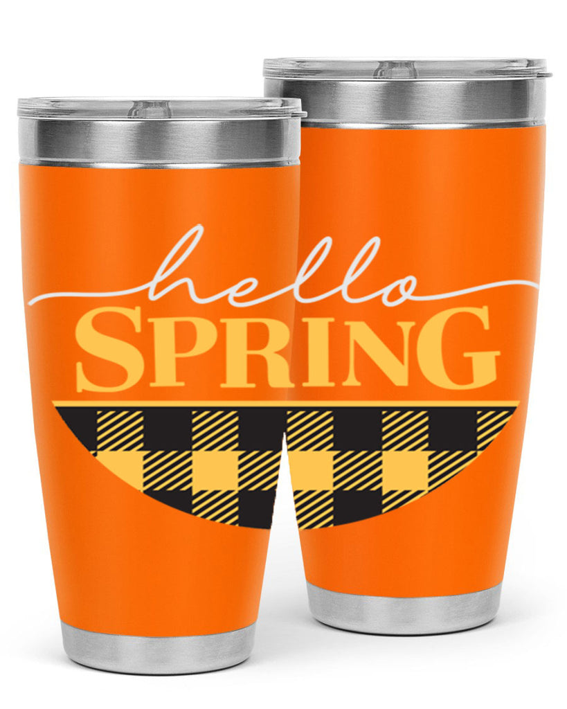 Hello Spring plaid 203#- spring- Tumbler