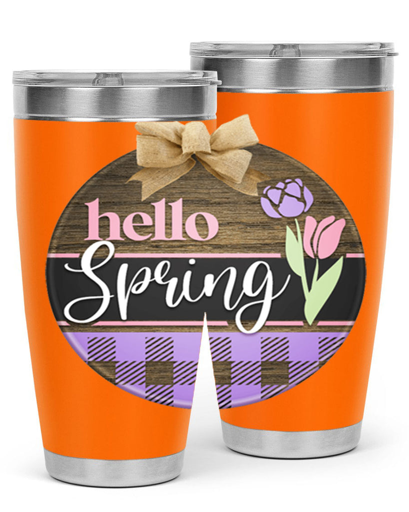 Hello spring plaid Mockup205#- spring- Tumbler