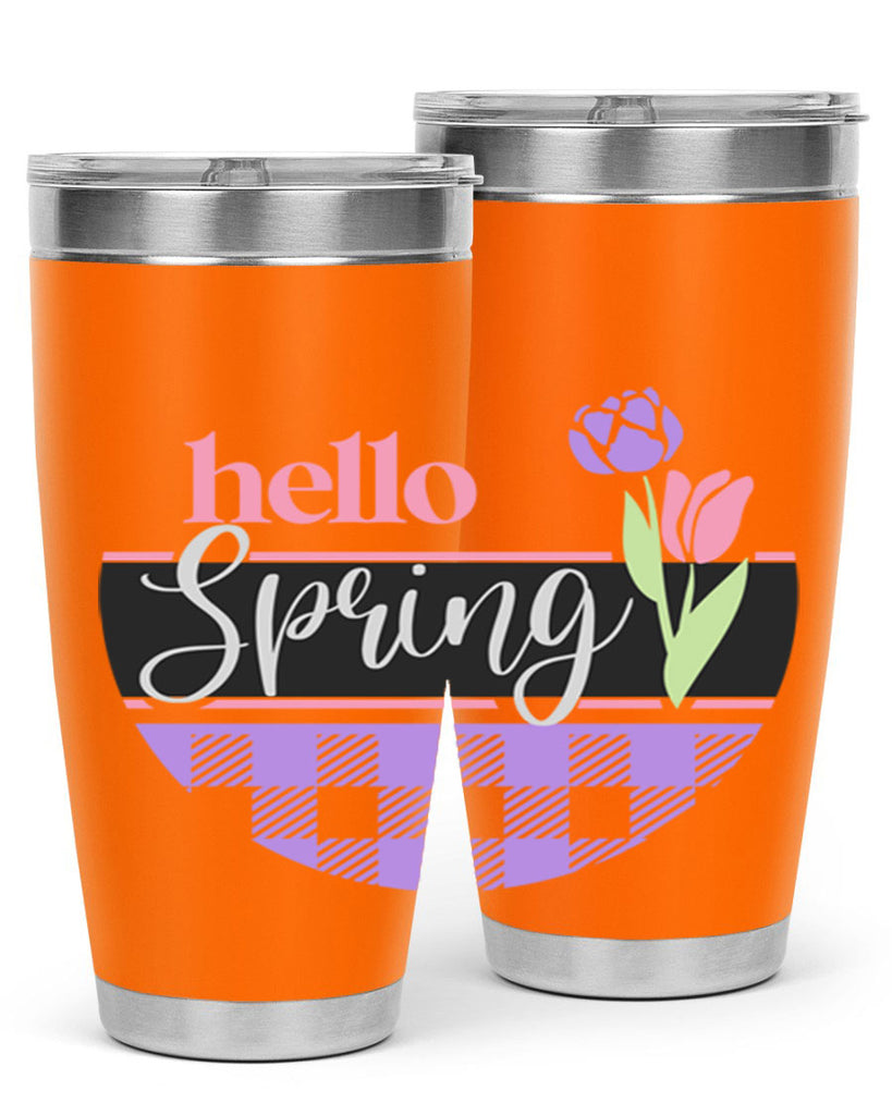 Hello spring plaid206#- spring- Tumbler