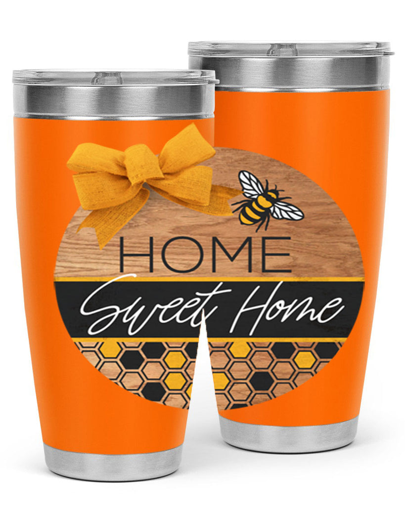 Home Sweet Home Bee and hive pattern Mockup242#- spring- Tumbler