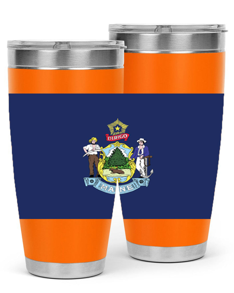 Maine 33#- Us Flags- Tumbler