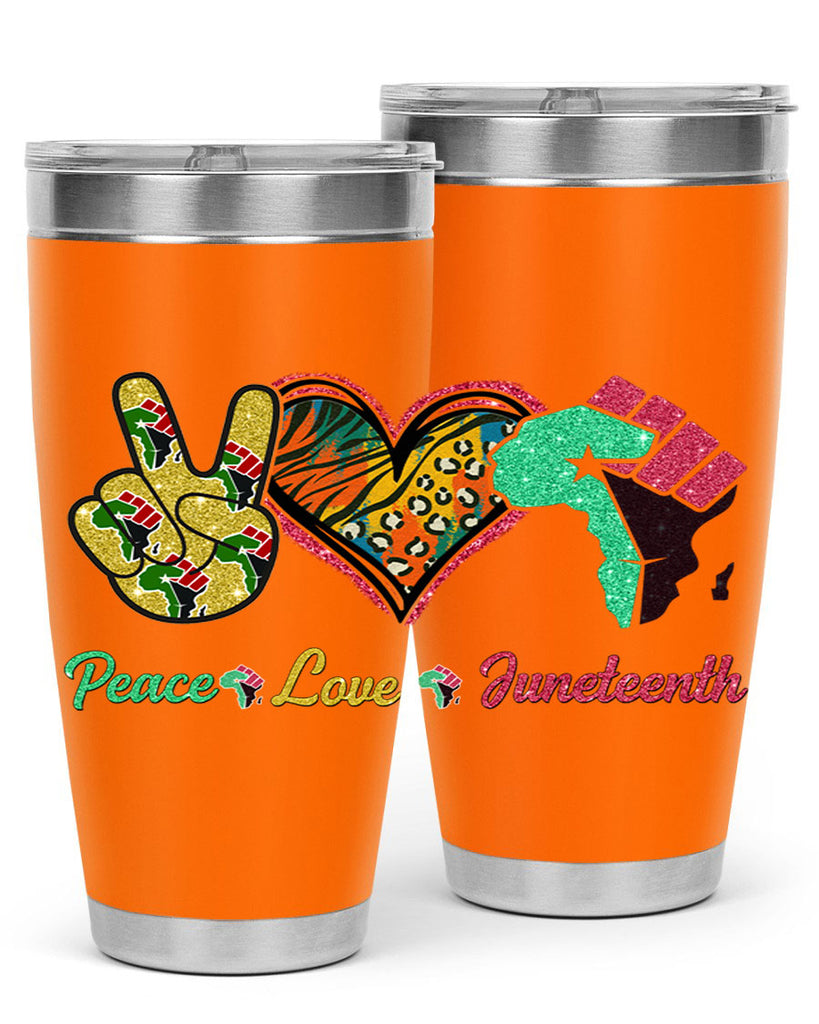 Peace Love Juneteenth Day Fist Png 8#- Juneteenth- tumbler