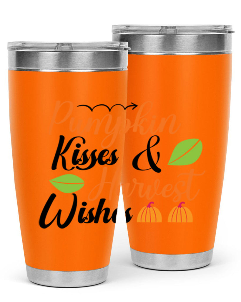 Pumpkin Kisses Harvest Wishes 523#- fall- Tumbler