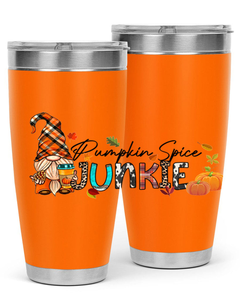 PumpkinSpiceJunkieFallGnome 567#- fall- Tumbler