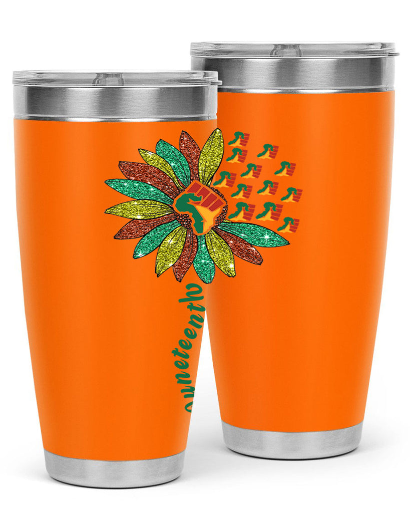 Sunflower Fist Juneteenth Black History 24#- Juneteenth- tumbler