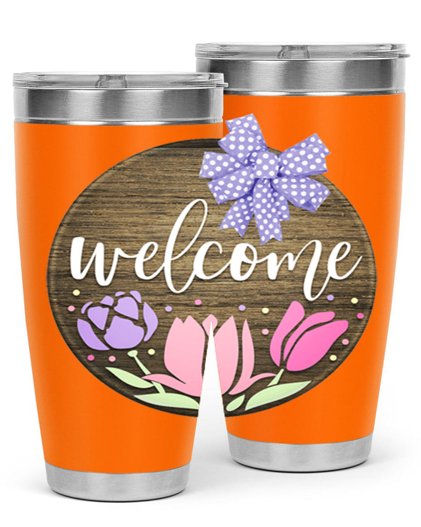 Welcome three flowers Mockup586#- spring- Tumbler