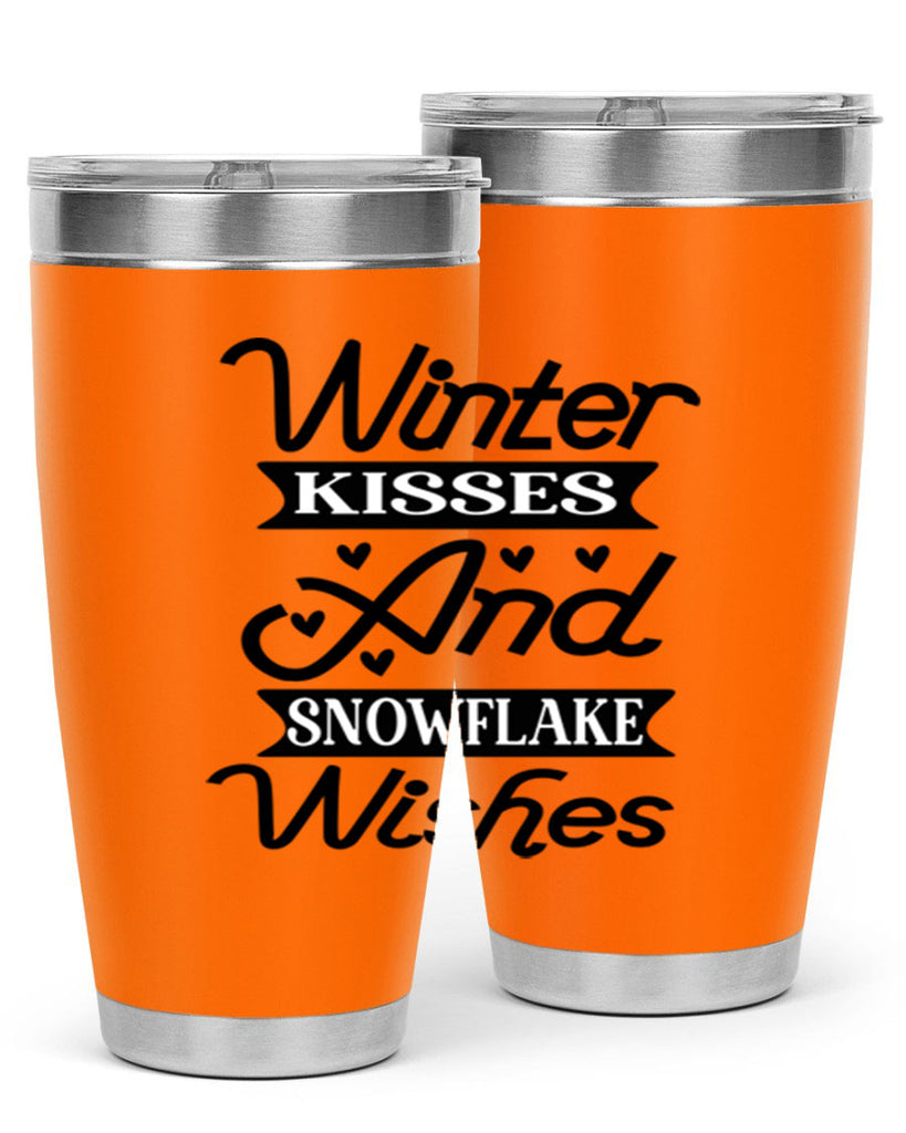 Winter Kisses And Snowflake Wishes 515#- winter- Tumbler