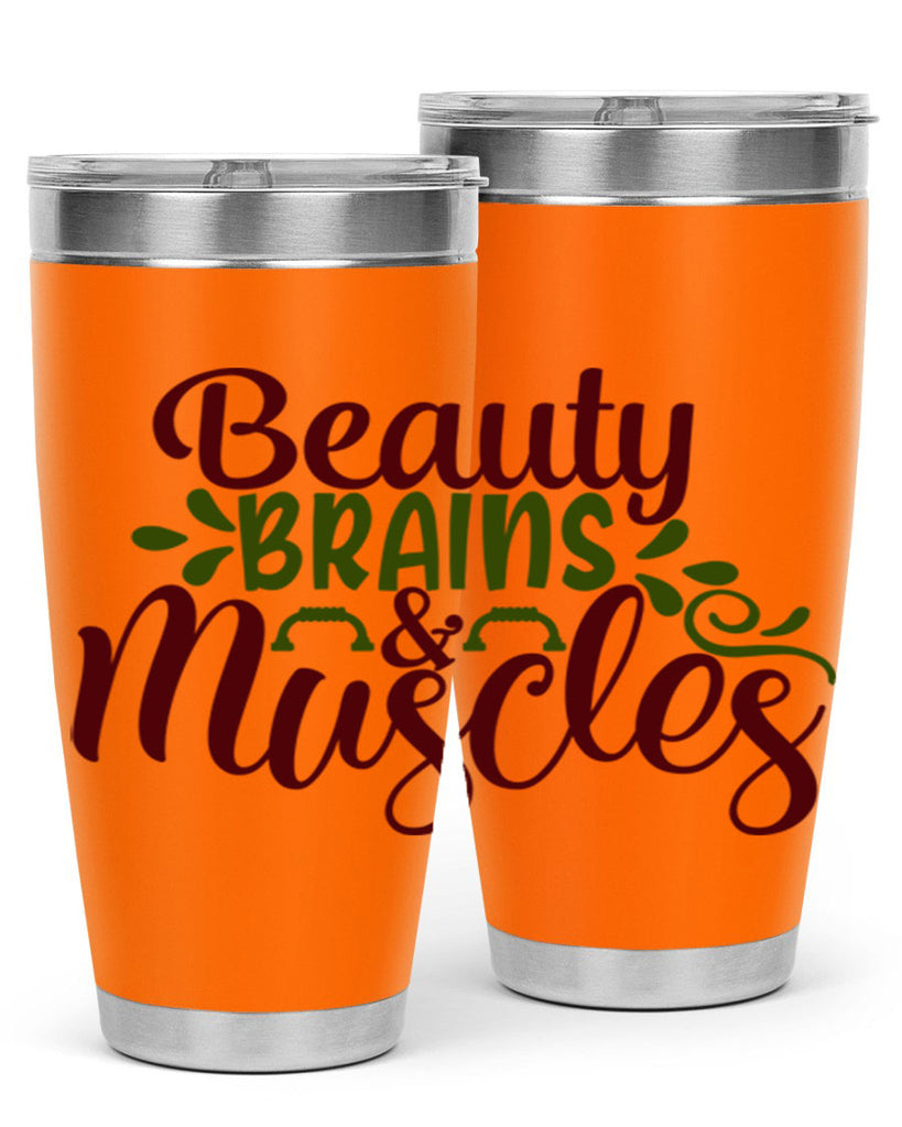 beauty brains muscles 52#- gym- Tumbler