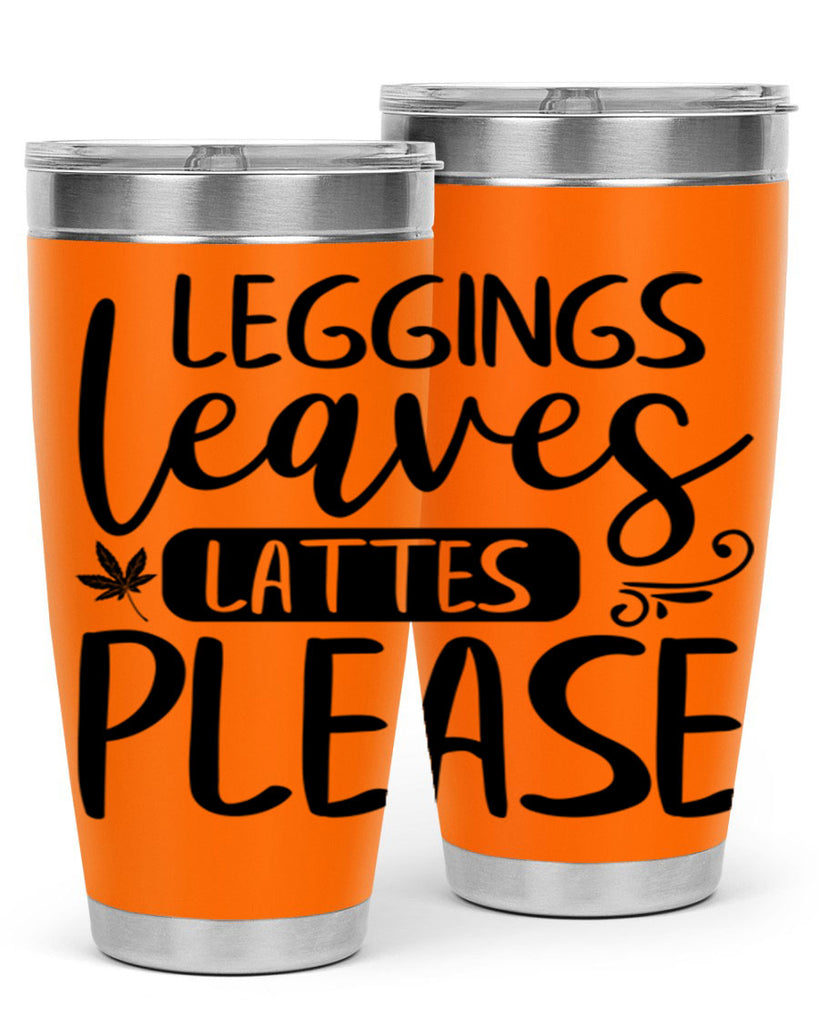 leggings leaves lattes please 396#- fall- Tumbler