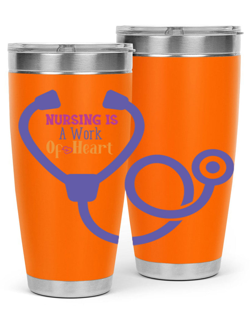 nursing is a work of heart Style 358#- nurse- tumbler