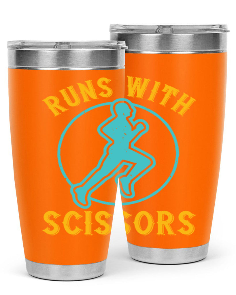 run with sclssors 25#- running- Tumbler