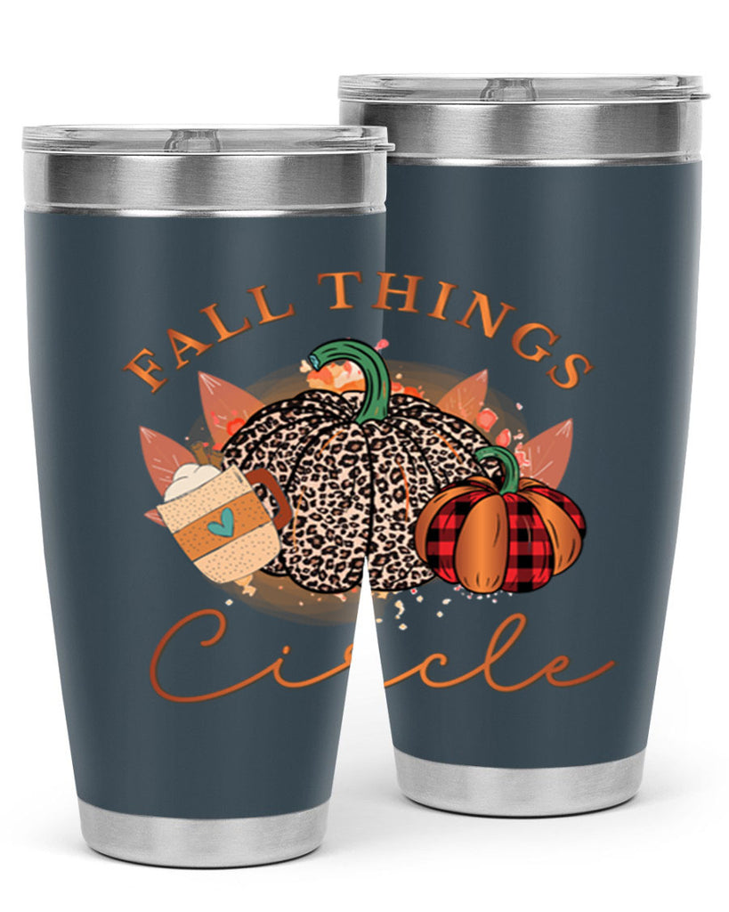 Fall Things Circle 133#- fall- Tumbler