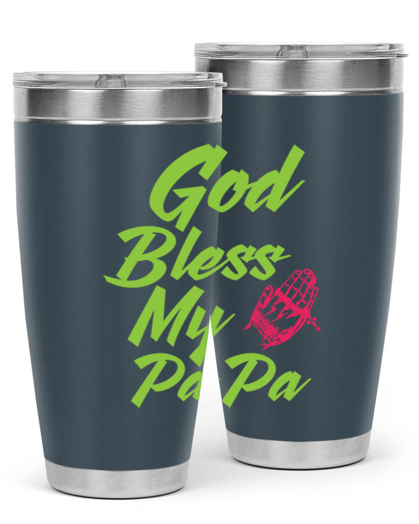 God Bless Papa 107#- grandpa - papa- Tumbler