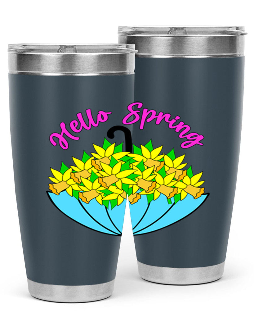 Hello Spring Umbrella Daffodils207#- spring- Tumbler