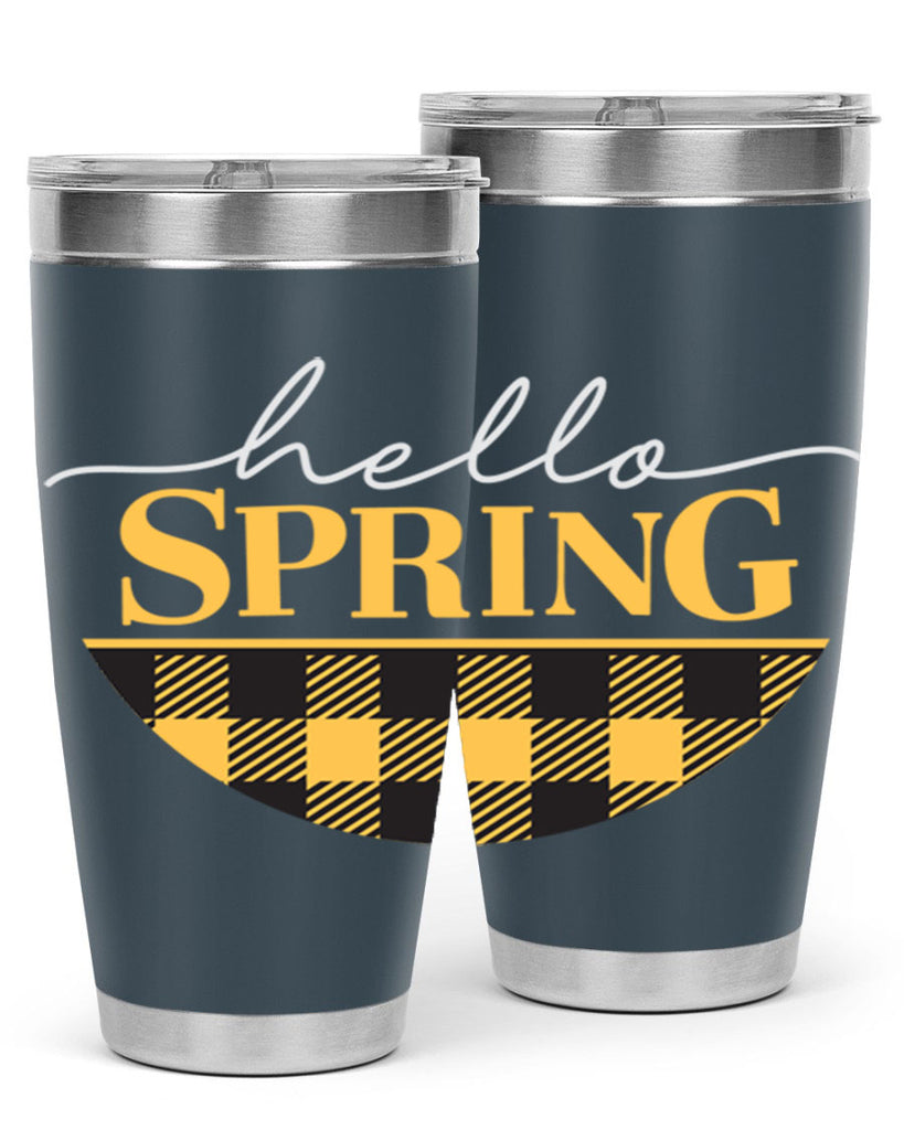 Hello Spring plaid 203#- spring- Tumbler
