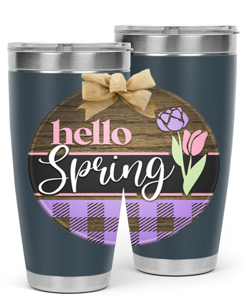 Hello spring plaid Mockup205#- spring- Tumbler