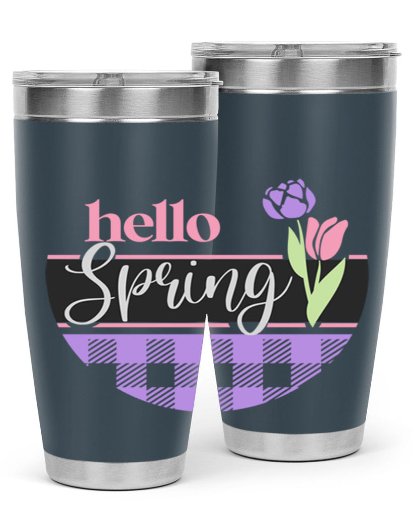 Hello spring plaid206#- spring- Tumbler