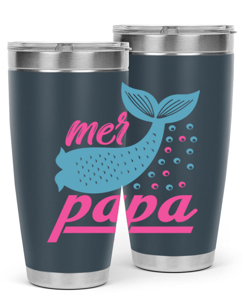 Mer Papa 344#- mermaid- Tumbler