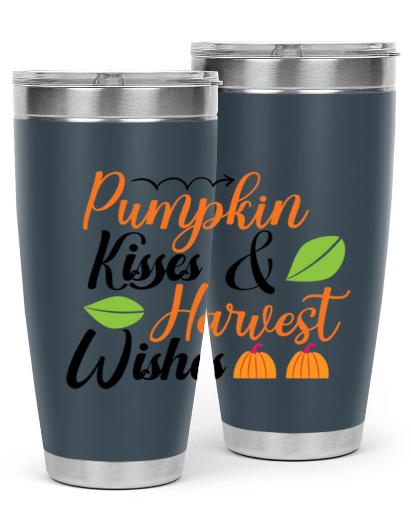 Pumpkin Kisses Harvest Wishes 523#- fall- Tumbler