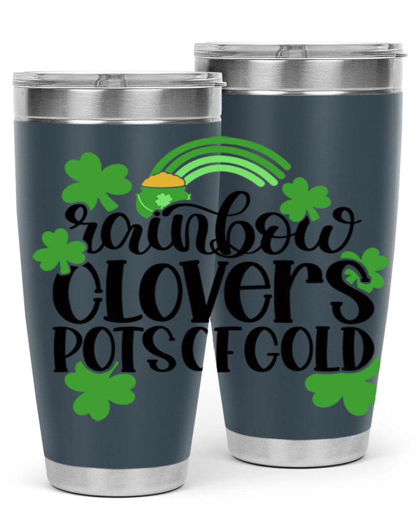 Rainbow Clovers Pots Of Gold Style 35#- St Patricks Day- Tumbler