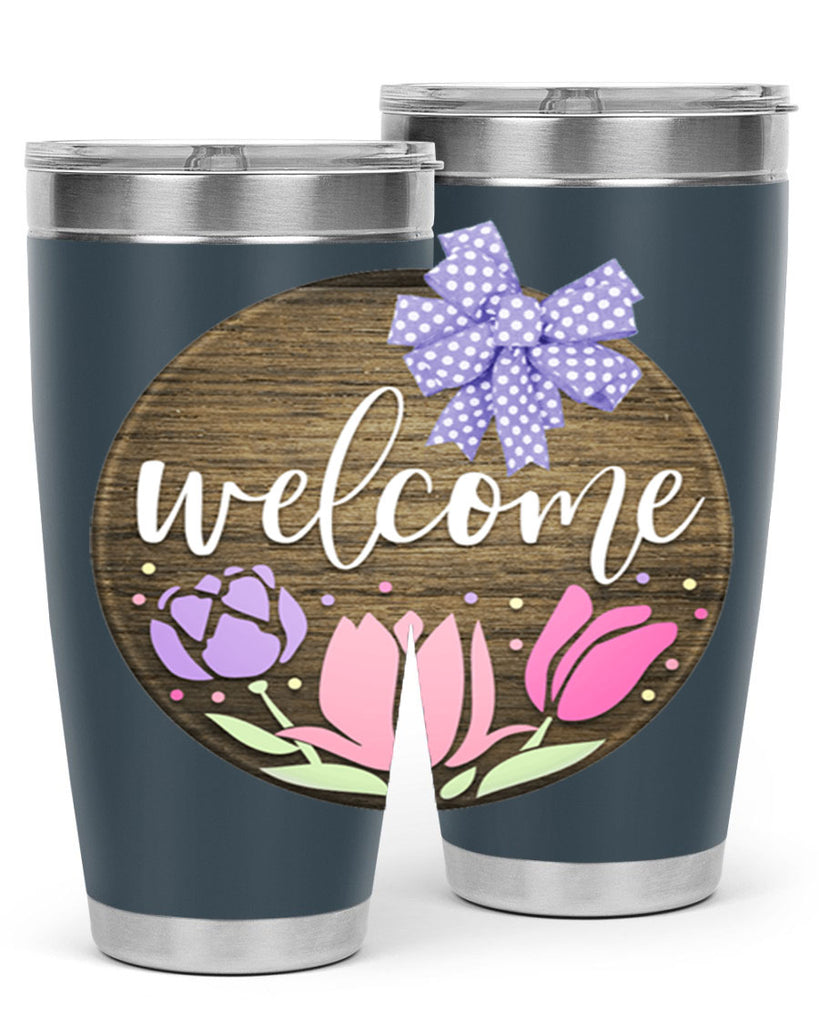 Welcome three flowers Mockup586#- spring- Tumbler