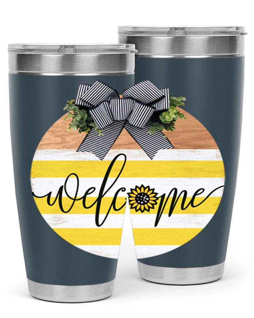 Welcome with sunflower Mockup591#- spring- Tumbler