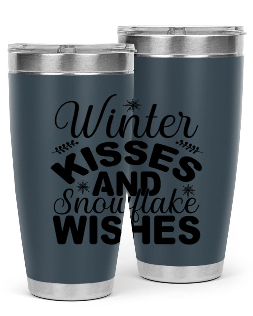 Winter Kisses and Snowflake Wishes 514#- winter- Tumbler
