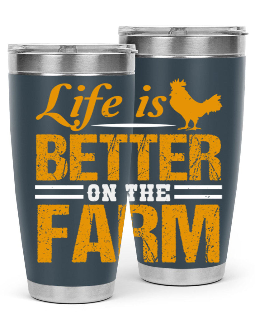 life is better on the farm 44#- farming and gardening- Tumbler