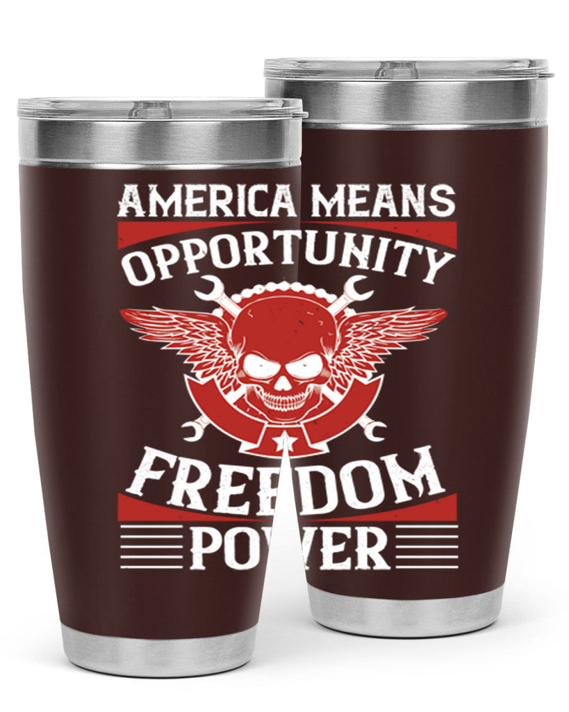 America means opportunity freedom power Style 85#- Fourt Of July- Tumbler